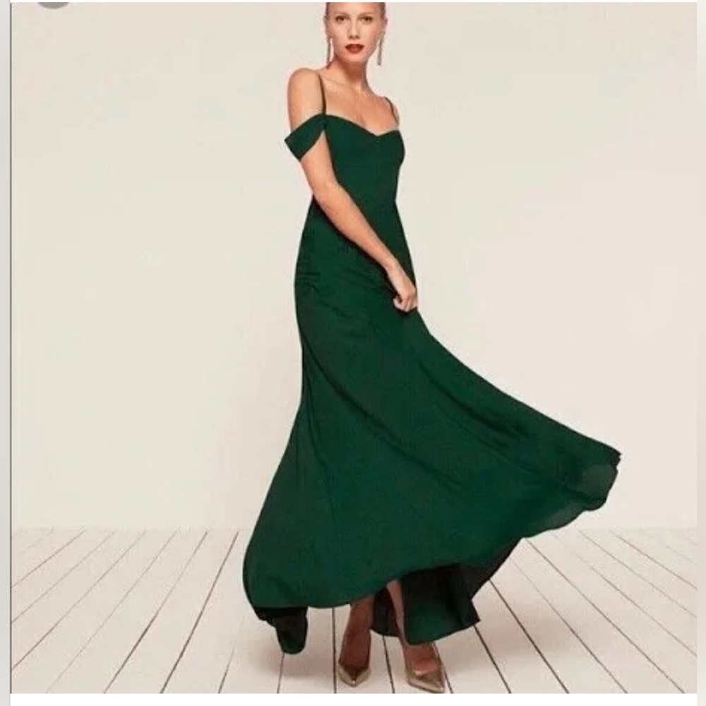 Reformation, size 8, emerald green, evening gown